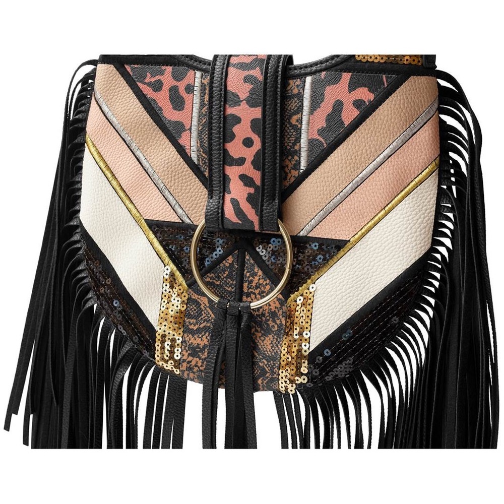 Venus Fringe Leopard Purse